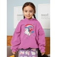 thumbnail image 4 of TeeStars - Santa Riding Unicorn Rainbow Ugly Christmas Toddler Hoodie 2T Pink, 4 of 5