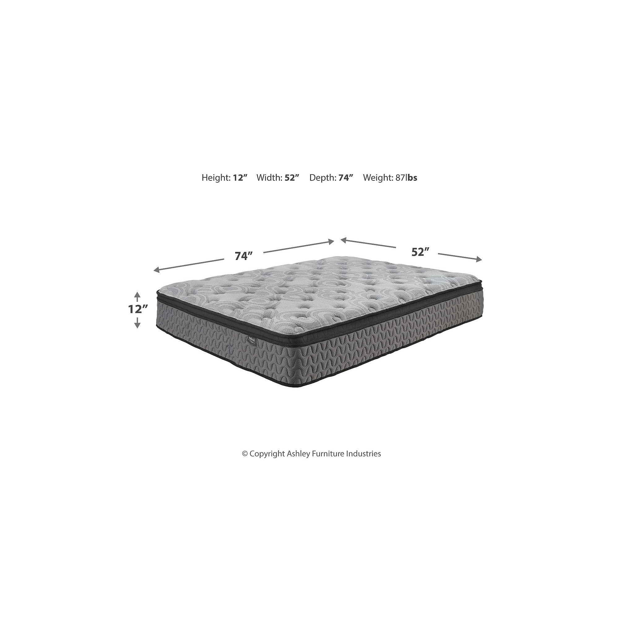 Signature Design by Ashley  Augusta2 Pillow Top Full Mattress, White