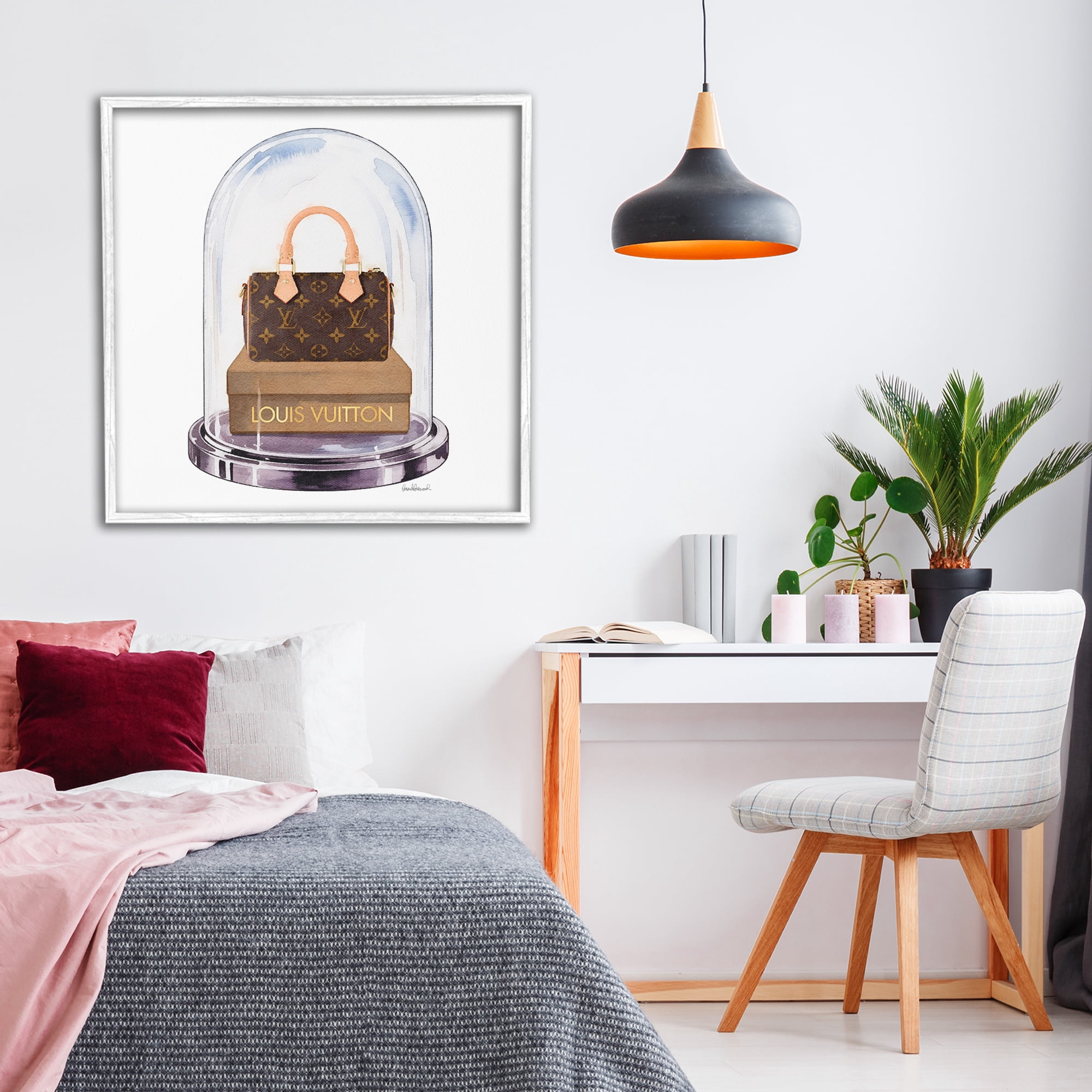 Stupell Industries Glam Purse Bell Jar White Framed Giclee Art, design by Amanda Greenwood