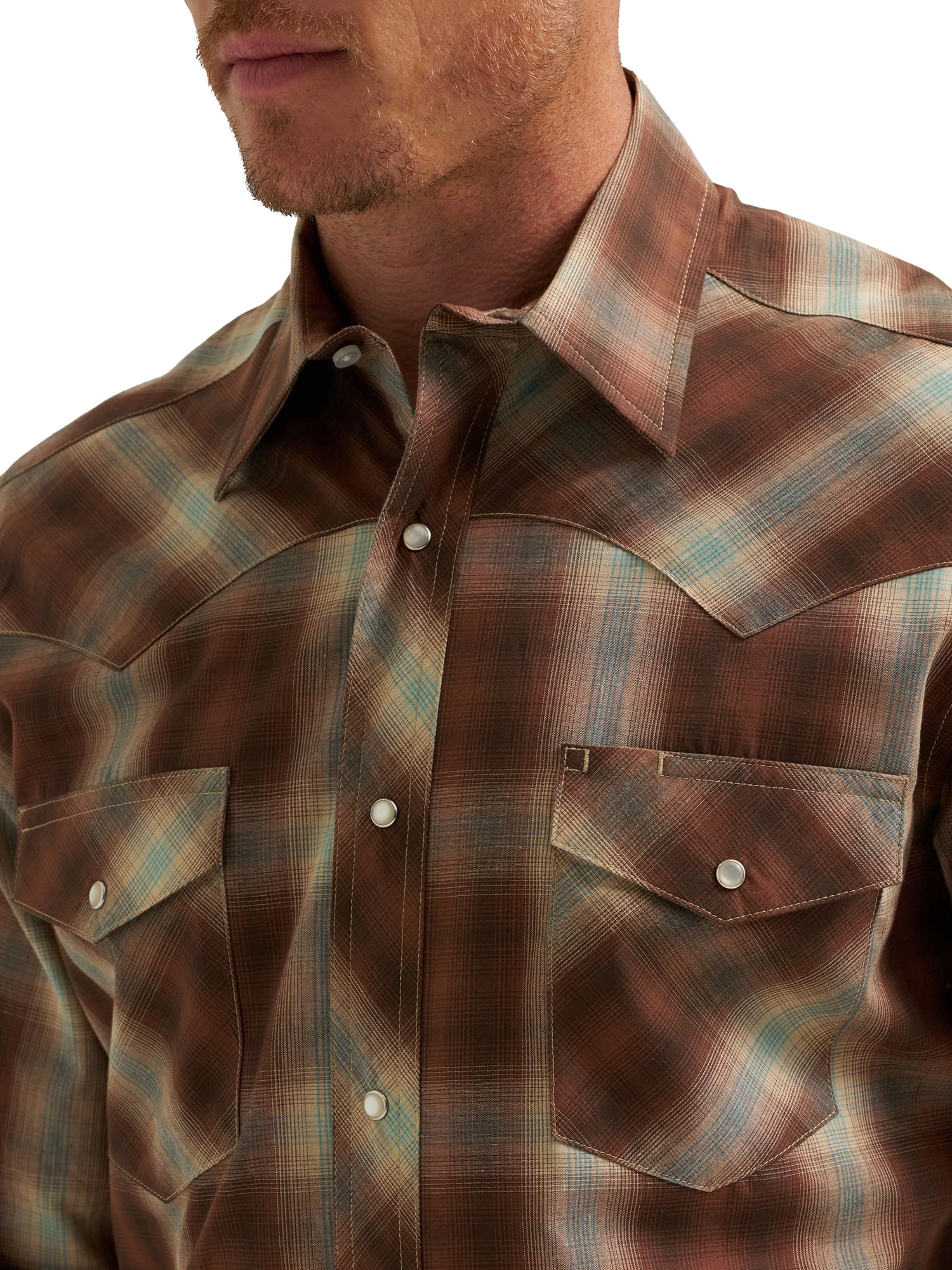 Wrangler® Men's and Big Men's Regular Fit Long Sleeve Western Shirt, Sizes S-5XL