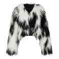 thumbnail image 5 of cocolona Womens Cropped Coat Fuzzy Long Sleeve Crew Neck Jacket Winter Warm Trendy Outfits, 5 of 6