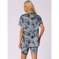 thumbnail image 4 of DARING DIVA Sport Sweatsuit Tie Dye Pullover Top Biker Shorts Pajama Set XS Black, 4 of 7