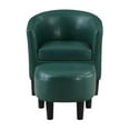 thumbnail image 6 of Convenience Concepts Take a Seat Churchill Accent Chair with Ottoman, Forest Green Faux Leather, 6 of 10