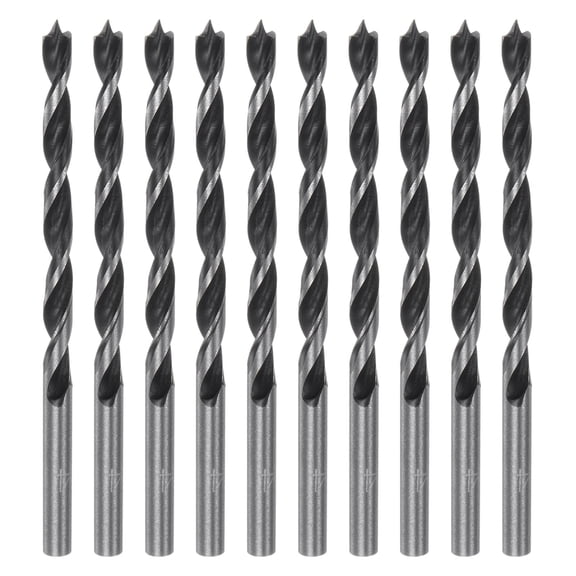 10packs Brad Point Drill Bits 4mm Dia #45 Steel Round Shank Wood Drilling Bit
