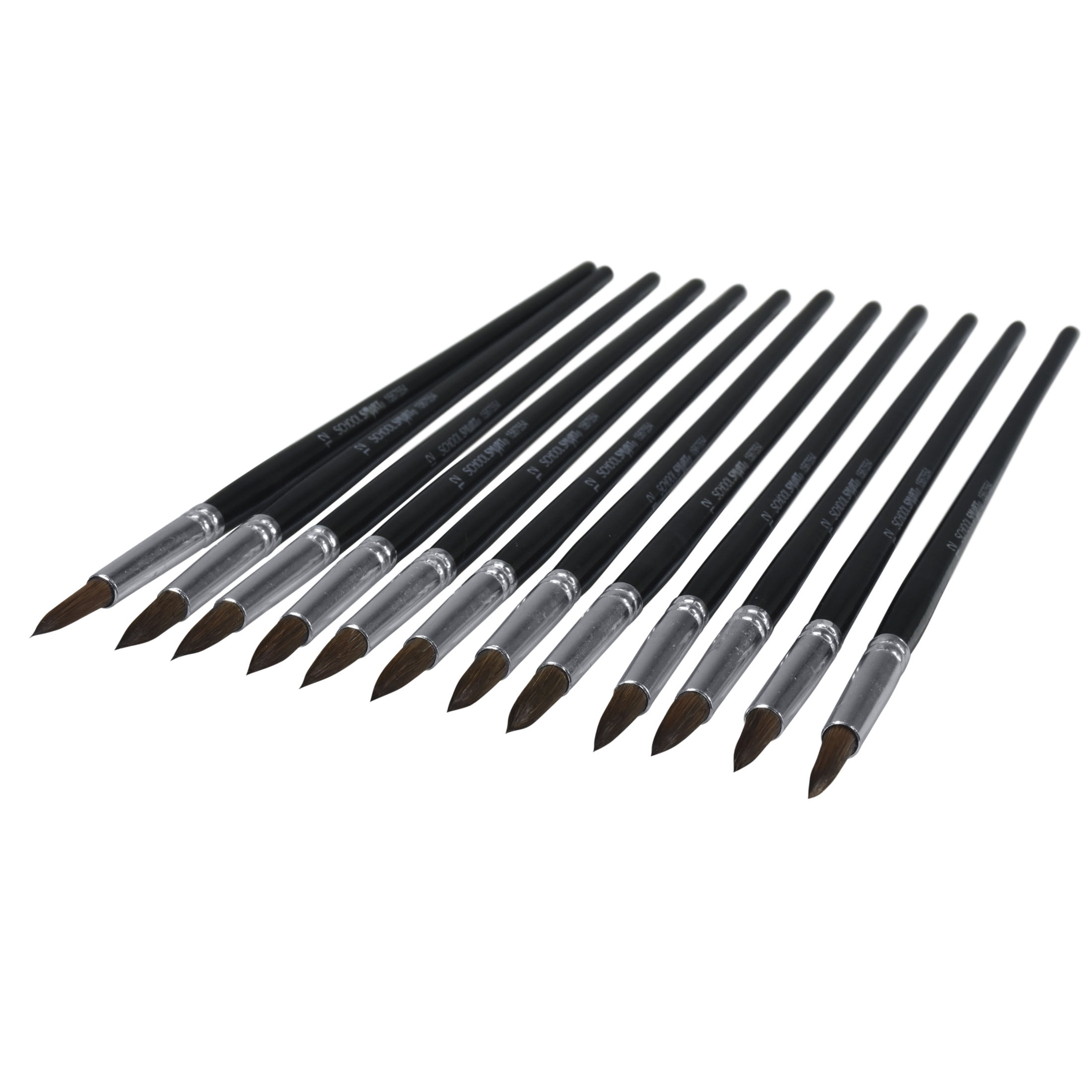 Watercolor Paint Brushes, Long Handle, Size 12, Set of 12
