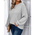 thumbnail image 3 of Cogild Women's Plus Size Sweaters for Women, Lightweight Ribbed Solid Color Long Sleeve, Oversized, 5XL, 3 of 5