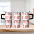 thumbnail image 2 of 20oz elephant Stainless Steel Tumbler with Handle and Straw Insulated Travel Water Bottle Coffee Mug with Lid and Straw Ideal for Home Office Outdoor Use Gift for Women Men, 2 of 6