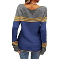 thumbnail image 4 of Buigttklop Sweater for Women Women'S Striped Color-Matching Pullover Sweater, 4 of 5