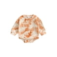thumbnail image 1 of ZAXARRA Combinaison Bébé Printemps Automne, Imprimé Teinture sur Nœuds Manches Longues Col Rond pour Garçons Filles, 0-2 Ans, 1 of 7