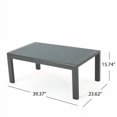 thumbnail image 2 of 39.25" Aluminum Outdoor Coffee Table - Tempered Glass Top, Rust-Resistant Frame (Dark Gray), 2 of 5