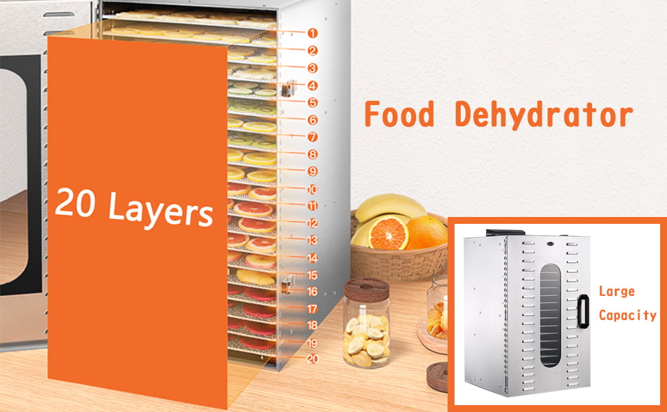 20Trays Food Dehydrator Machine Preserver Fruit Dryer Beef Meat Food Jerky  Dryer