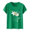thumbnail image 5 of Flowers Shirts Short Sleeve T-Shirts for Women Trendy Lightweight Soft Casual Crewneck Tees Spring Summer Tops Clothes 2025, 5 of 5