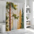 thumbnail image 6 of Forest Shower Curtain, Waterproof Shower Curtains for Bathroom, Watercolor Farmhouse Retro Nature Scenery Washable Fabric Bathtub Curtain Set Bath Decor with 12 Hooks Stall 36"x72", 6 of 8