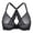Black, variant on Women's Front Closure Racerback Sheer Bras, Full Coverage, Plus Size, Underwire, Unlined
