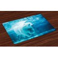 thumbnail image 1 of Ambesonne Bear Place Mats Set of 4, Arctic Polar Underwater, Standard Size, Blue Pale Blue, 1 of 4
