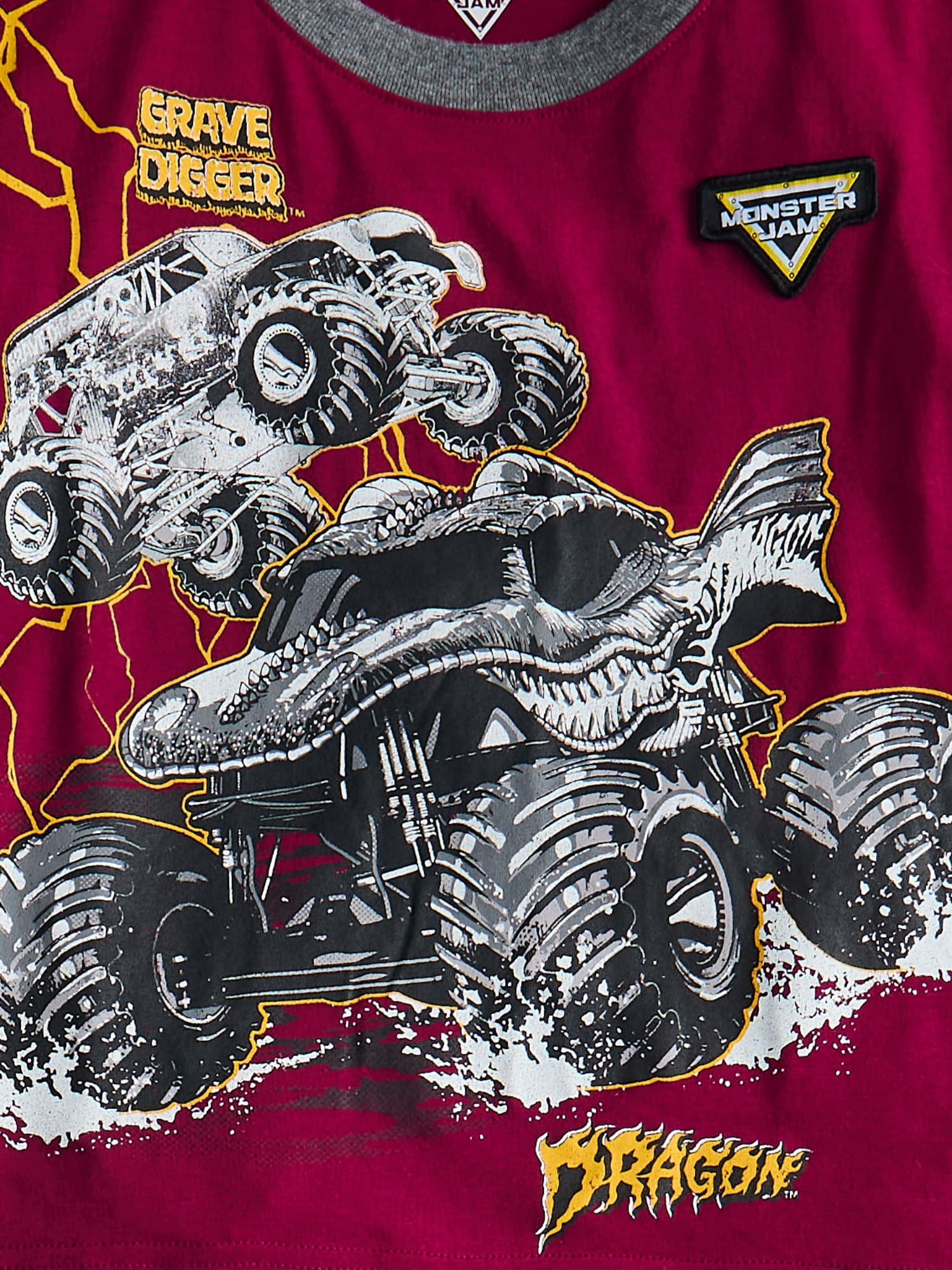 Monster Jam Boys Graphic Tee with Short Sleeves and Shorts Set, 2 Piece, Sizes 4-16