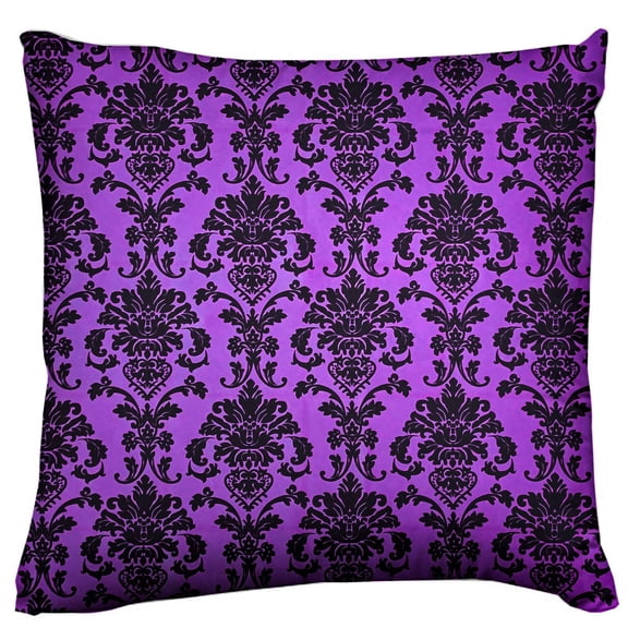 Floral Poplin Damask Decorative Throw Pillow/Sham Cushion Cover Purple