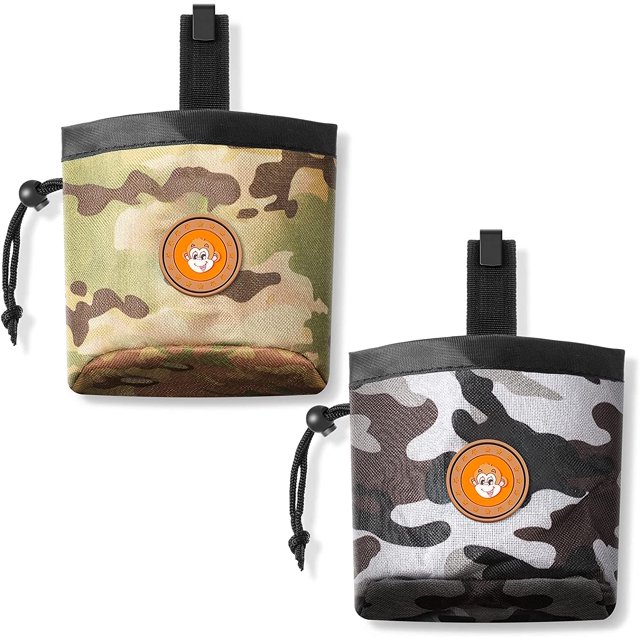 2 Pcs Sac de Friandises pour Chien Pochette de Friandises d'Entraînement pour Chien Pochette de Friandises Portable pour Chiot Pochette de Friandises Colorée pour Chien avec Sangle de Taille pour l'Entraînement Petit à Grand Chien