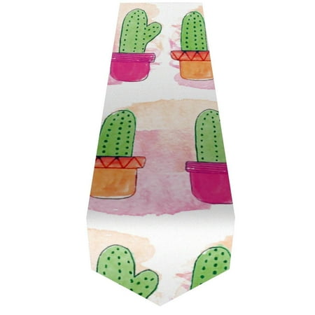 

OWNTA Paint Cactus Potted Plant Pattern Elegant Polyester Table Runner Perfect for Your Tables - Dining Table Decoration