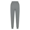 thumbnail image 6 of Hueook Leggings for Women Solid Color Plus Velvet Warm Ankle Drawstring with Pocket Elastic Leggings Jogging Sports Pants Dark Gray XL, 6 of 7