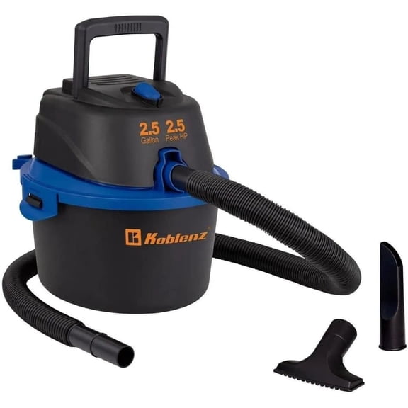 ASPIRADORA SECO MOJADO 2.5 GAL MULTIUSOS NEGRA KOBLENZ