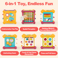 thumbnail image 4 of Sqnox 6-in-1 Baby Activity Cube, Montessori Educational Toys with Music, Learning Toys for Infants & Toddlers 6-36 Months (Colorful), 4 of 10