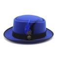 thumbnail image 4 of GDREDA Unisex Wool Fedora Hat Traditional Bavarian Style With Feather For Oktoberfest And Outdoor Festivities Hat Leopard Pattern, 4 of 5