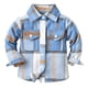 thumbnail image 1 of Gibobby Chamarra de forro polar para niños y niñasChaqueta cárdigan de manga larga de algodón a cuadros para niños y bebés, ropa de otoño e invierno(Azul, 1-2 Años), 1 of 3