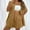 Brown, variant on Sakmal Women's Cotton Linen Shorts Sets High Waisted Wide Leg 2 Piece Outfits Solid Green Beach Vacation Ladies Shorts 3XL