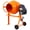 Orange + Steel#1, variant on Portable Cement Mixer for Mortar, Stucco and Fodder, 3 Cu. Ft Electric Concrete Mixer Machine with 110v AC Motor, Orange Steel Frame