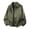 Army Green, variant on Men's Faux Leather Moto Biker Jacket Classic Textured Bomber Coat Vintage Loose Fit Zip Up Windproof Jackets with Sleeve Zipper Pockets, Army Green, XXXL