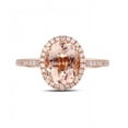thumbnail image 3 of 1.50 Carat oval cut Morganite and Diamond Engagement Ring in 14k Rose Gold morganite & diamond engagement ring, 3 of 3