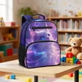 thumbnail image 4 of Aplkyhs Galaxy Cat Backpack for Girls Boys Age 6-18 School Bookbag Water Resistant Lightweight Student Backpack for School Travel, 4 of 7