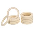 thumbnail image 1 of Unique Bargains 70mm Unfinished Wooden Rings, 10 Pack Natural Solid Circle Rings DIY Craft Unfinished Wooden Rings, Wood Color, 1 of 8