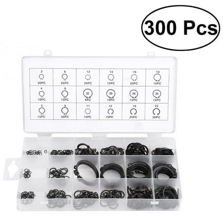 

300PCS C-Type Washers Set Flat Ring Sump Plug Gaskets Oil Drain Plug Gasket Assortment Kit With Box (Black)