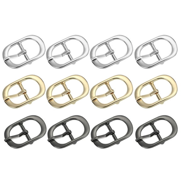 Uxcell Single Prong Belt Buckle Metal Roller Pin Buckle Oval Center Bar Buckles for Strap Belt Purse Making Hardware 0.7"