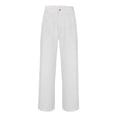 thumbnail image 6 of Domuza Wide Leg Dress Pants for Men Relaxed Fit Fashion Vintage Work Trousers Cotton Linen Pleated Baggy Lined Slacks White 3XL, 6 of 6
