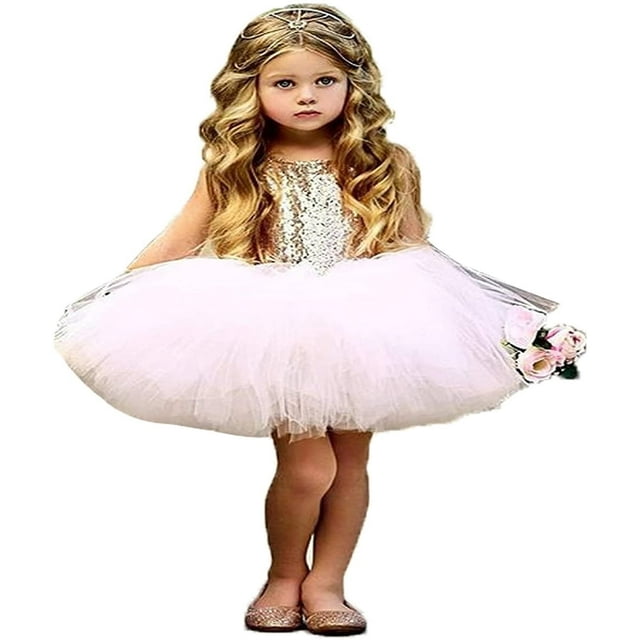 Robe Tutu à Paillettes pour Fillette Bébé, Robe de Fête, Robes de Demoiselle d'Honneur de Mariage, Noir, 3-4 Ans