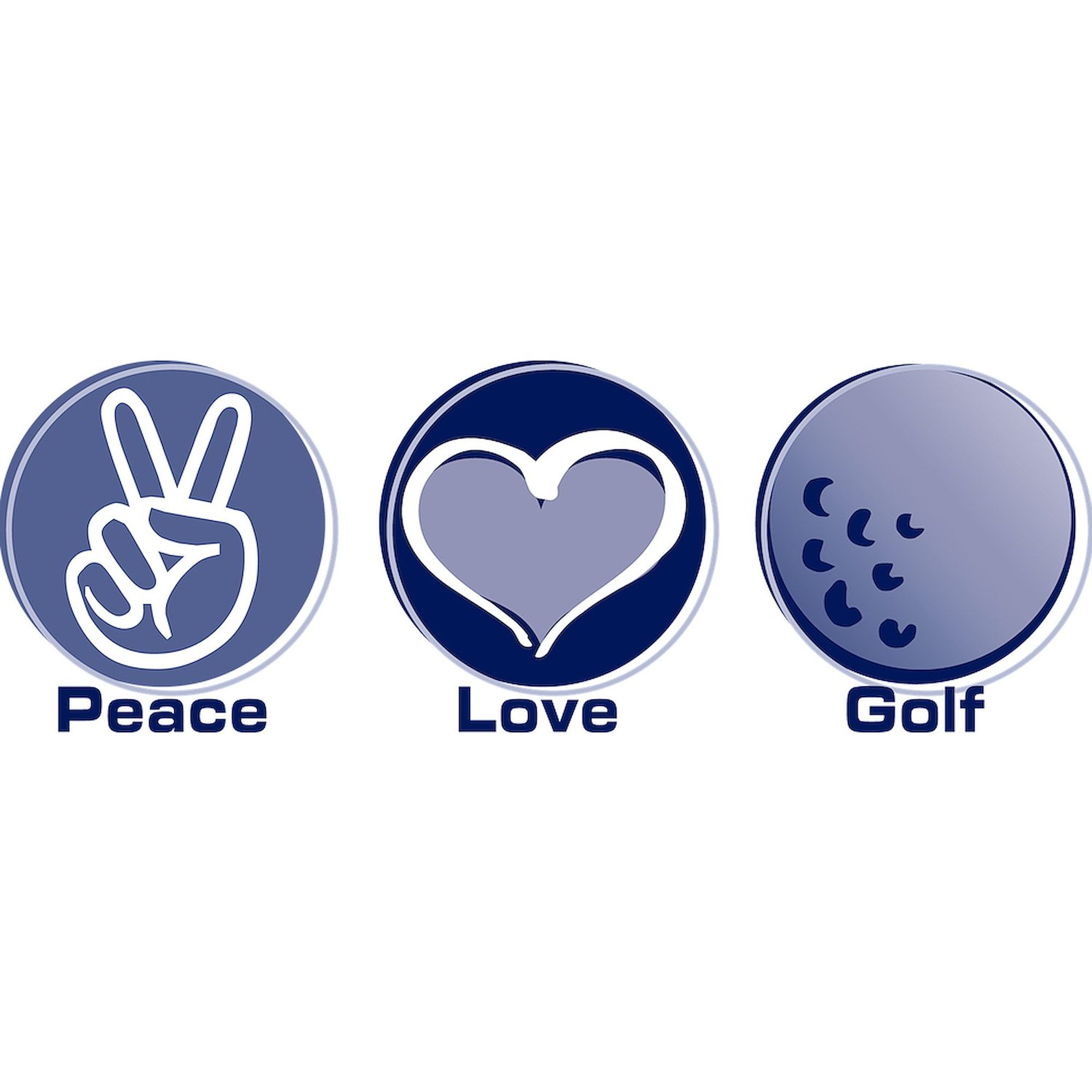 CafePress - Peace Love Golf Baseball Tee - Cotton Baseball Jersey, 3/4 Raglan Sleeve Shirt