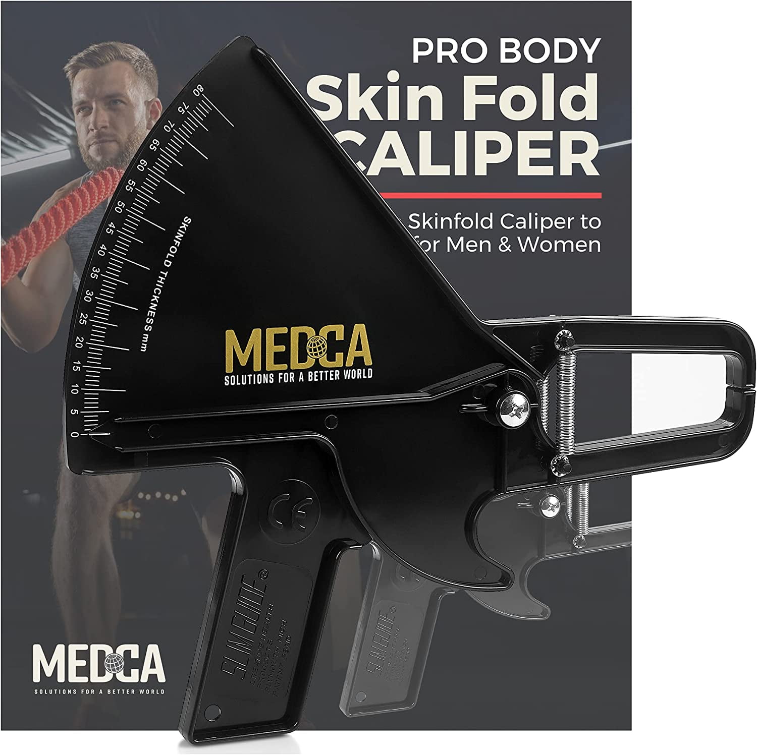 MEDca Pro Body Skin Caliper - Handheld BMI Measuring Tool