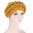thumbnail image 5 of Fashion Handmade Nigerian Turban Cap Arab African Cap Muslim Turban Scarf Beanies Women Skullies Head Scarves YELLOW, 5 of 8