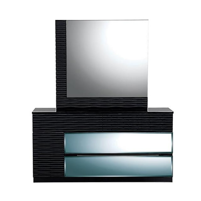 HomeRoots 384014 Miroir Noir Moderne avec des Lignes Angéliques Propres