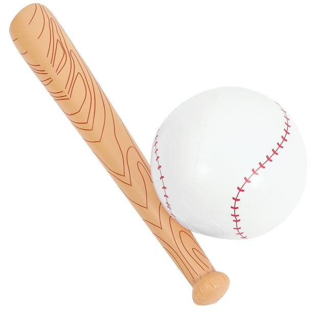 1 Juego de bate de juguete inflable, simulación de palo deportivo, bate de juguete inflado portátil, utillaje de béisbol