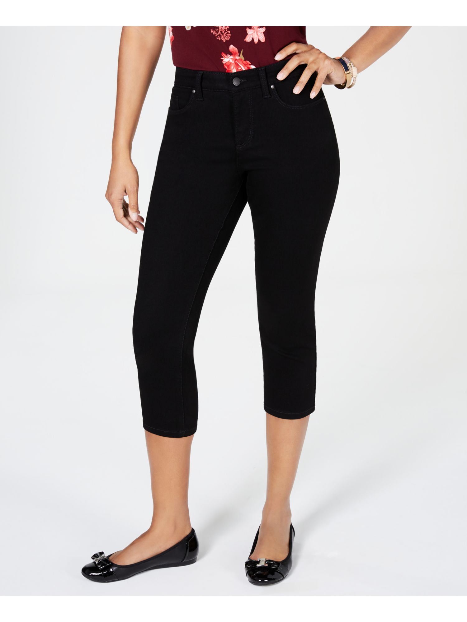 CHARTER CLUB Womens Black Capri Jeans Petites 6P