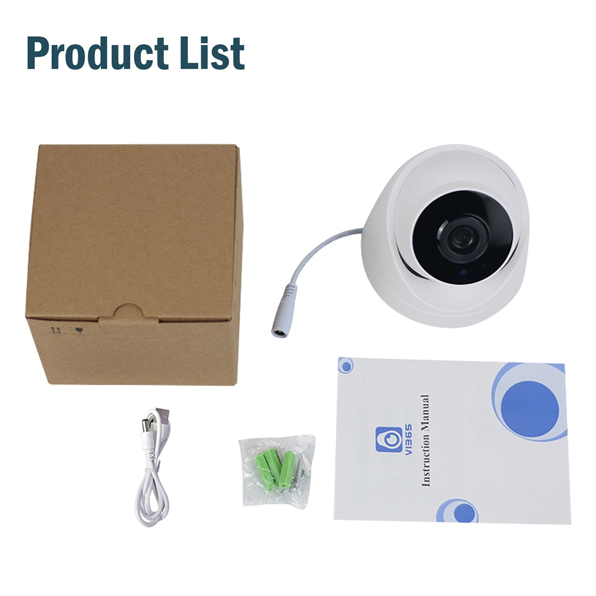 BFVV 360° Wireless Nanny Cam - Two-Way Audio & Video Recording, IP66 Weatherproof, 360° Panorama + Time-Lapse Night Vision, Indoor/Outdoor HD Home Security Camera w/ Color Night Vision