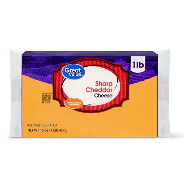 Great Value Sharp Cheddar Cheese, 16 oz