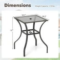 thumbnail image 3 of Gymax 28.5'' Square Bistro Bar Table w/ 2'' Umbrella Hole Silkscreen Glass Tabletop, 3 of 10