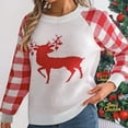 thumbnail image 6 of Womens Fleece Sweatshirts Christmas Graphic Crewneck Sweater Merry Christmas Reindeer Snowflakes Graphic Sweatshirt Xmas Holiday Tops White S, 6 of 6
