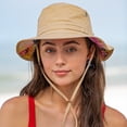 thumbnail image 2 of Panama Jack Women's Bucket Hat - Palm Print Underbrim, Packable, Adjustable, UPF (SPF) 50+ UVA/UVB Sun Protection, 3" Brim (White), 2 of 9