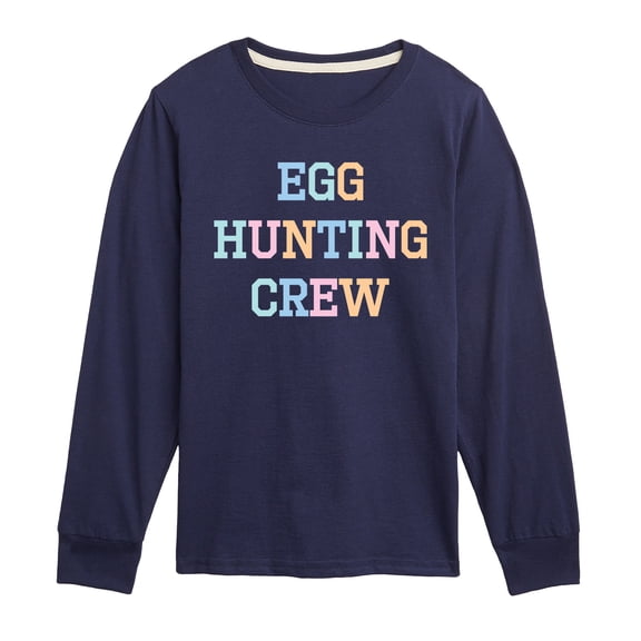 Instant Message - Egg Hunting Crew Long Sleeve Graphic T-Shirt